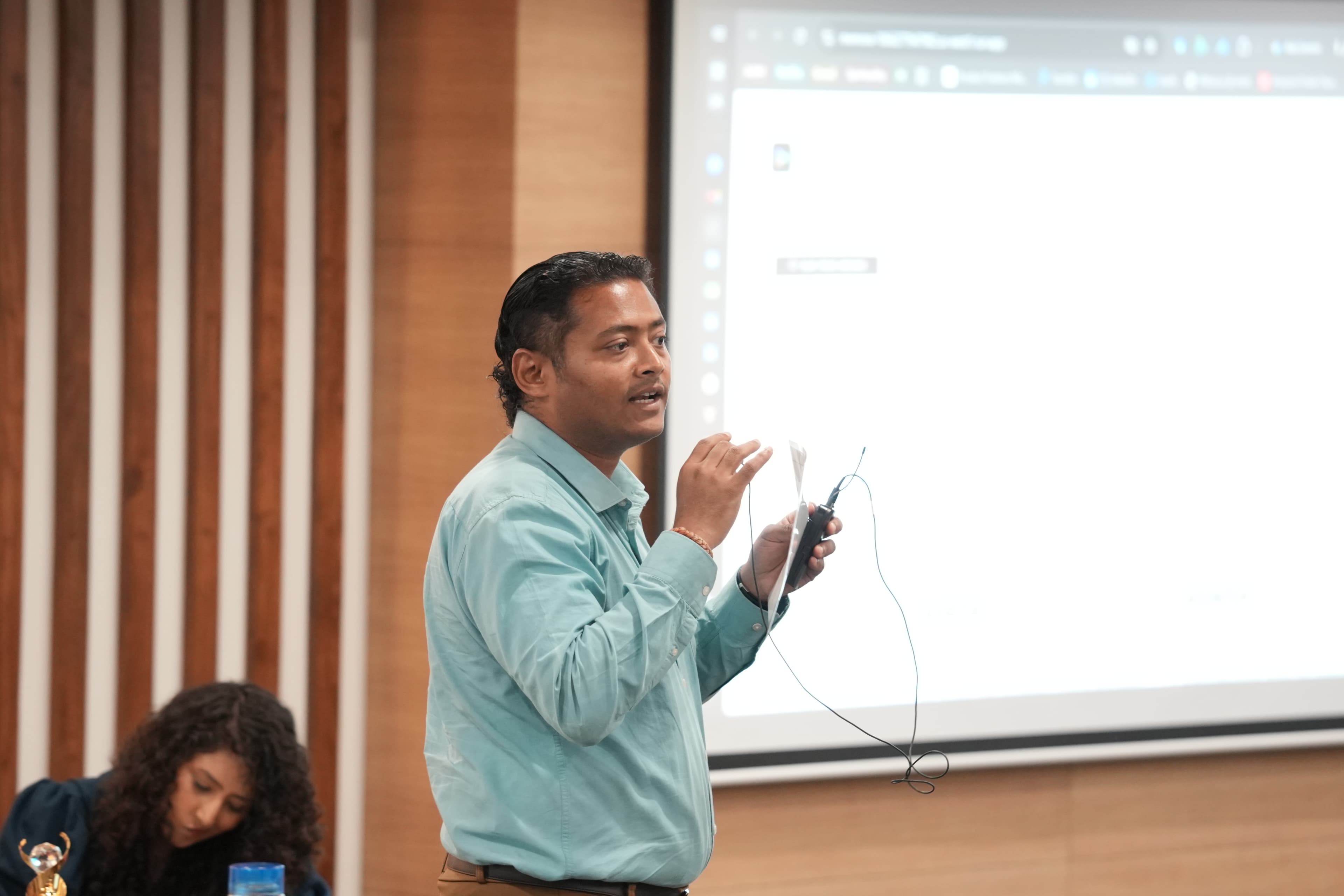 Teams, faculty and participants gathered in the AI hackathon room