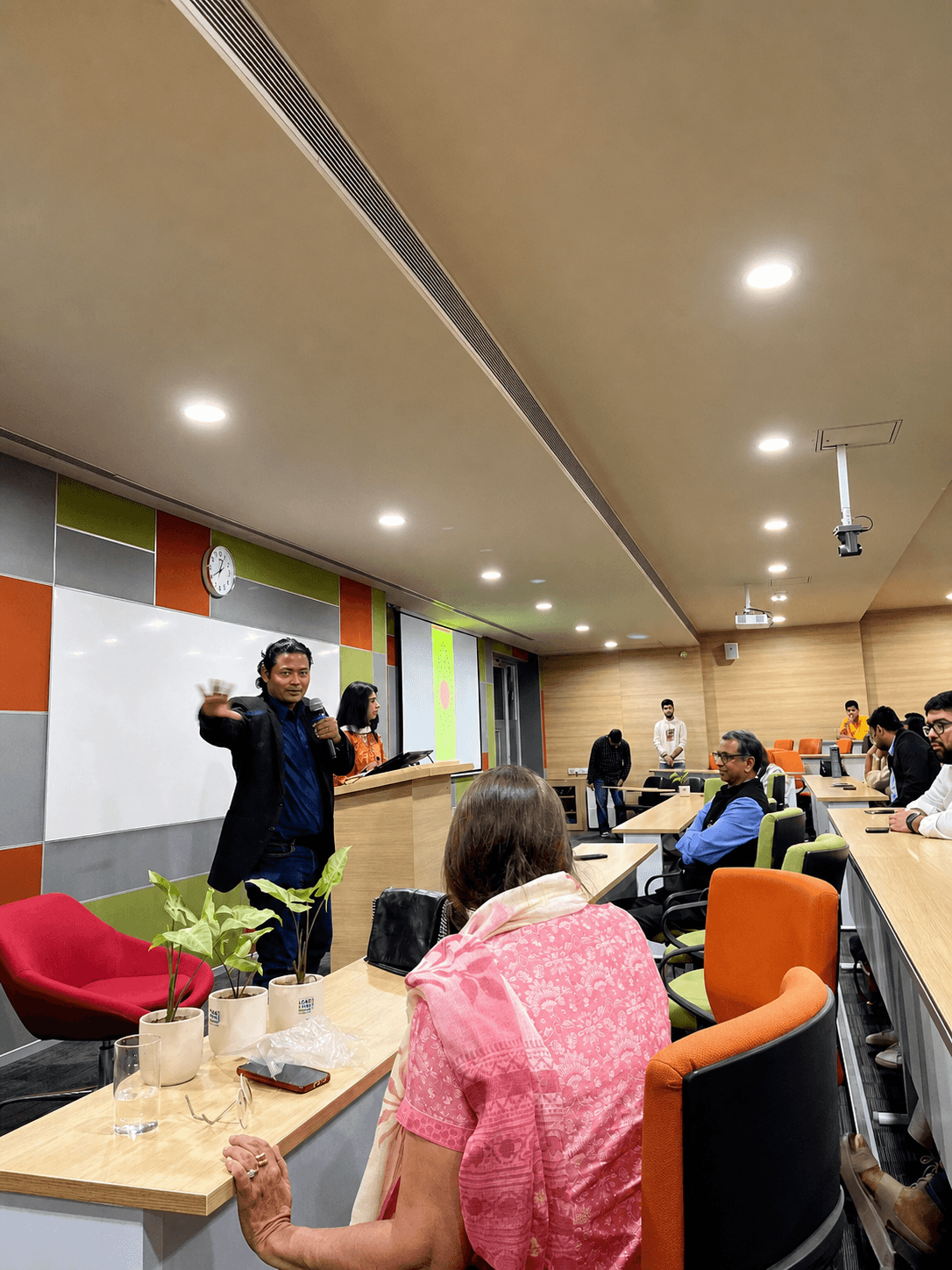 Swapnil Sahoo facilitating an interactive classroom dialogue