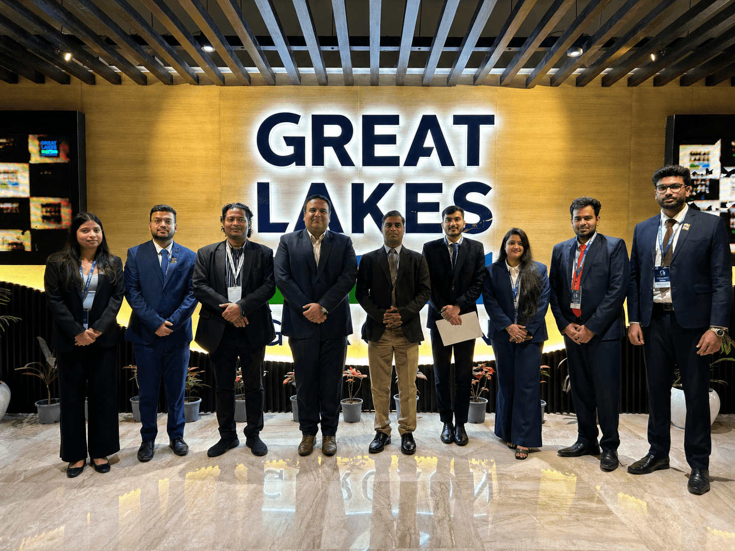 Swapnil Sahoo with students and colleagues at Great Lakes