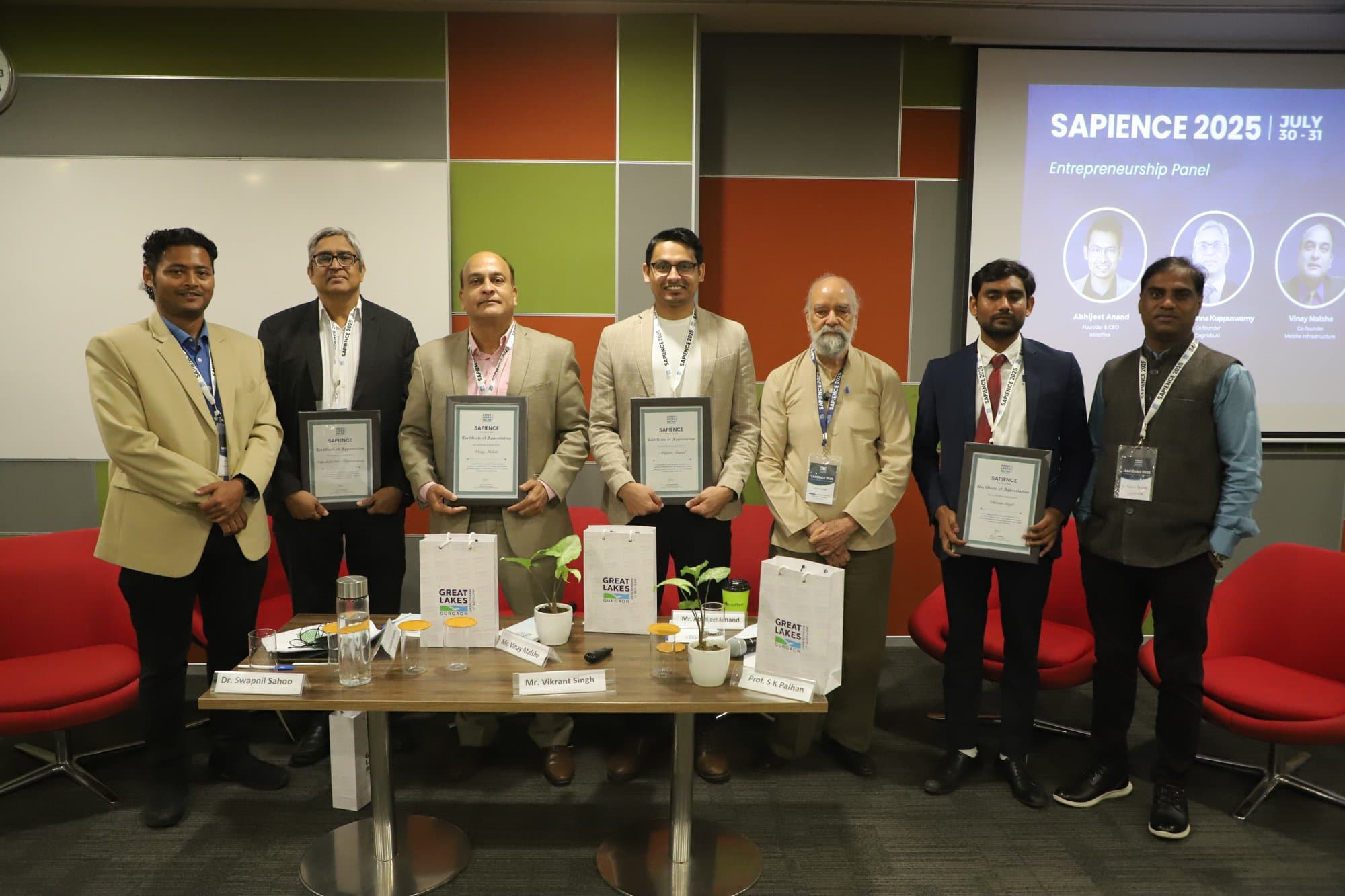 Panelists and organizers posing together after the SAPIENCE 2025 Entrepreneurship Panel