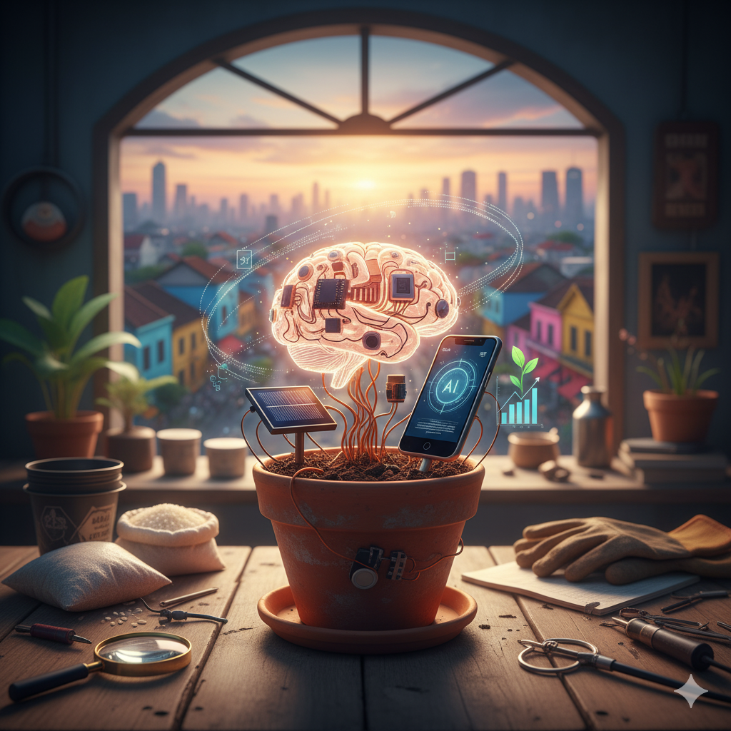 Abstract illustration for Frugal AI